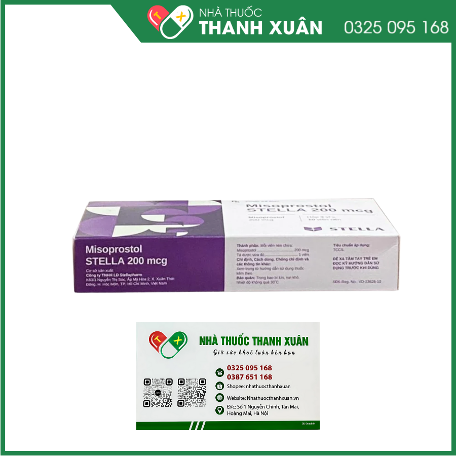 Misoprostol Stella 200 mcg điều trị viêm loét dạ dày- tá tràng